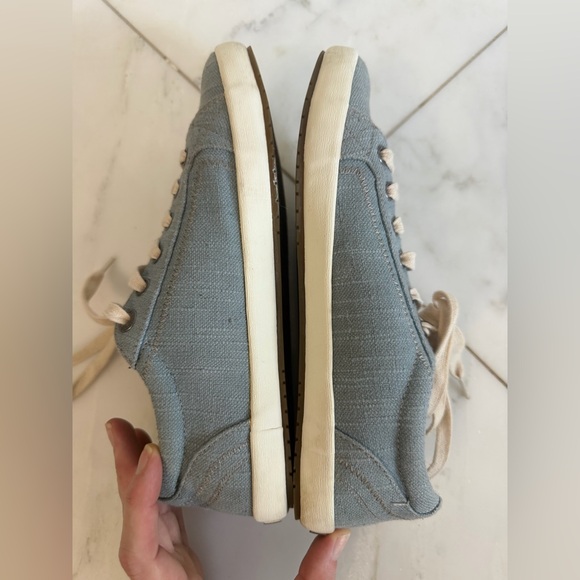 Taos Star Slate Blue Textured Canvas Zero Drop Flat Women’s 9 Comfort Sneakers - Picture 6 of 10